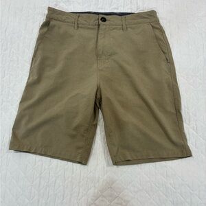 Men's Hurley Phantom Hybrid Chino Shorts Khaki Tan Quick Dry Stretch 30